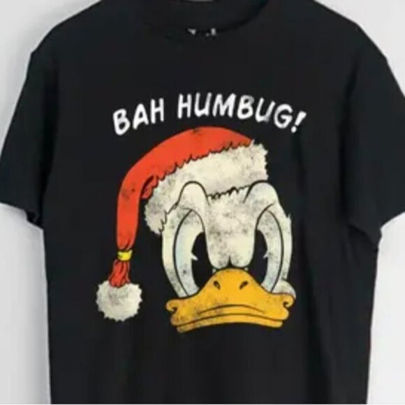 Disney  Donald Duck Black Bah Humbug T-Shirt Unisex men's M Women's L/XL - Picture 8 of 8